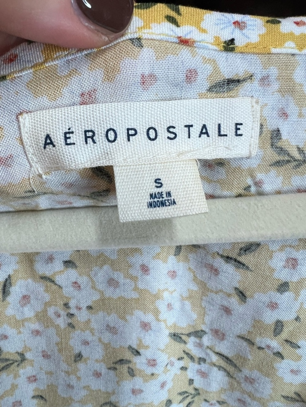 AEROPOSTALE Y2K Style Ditzy Yellow Floral Minidress, S - Picture 9 of 10
